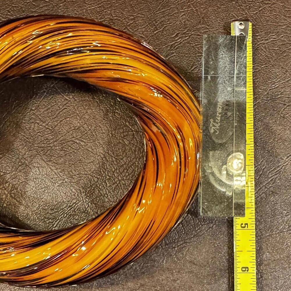 Murano Glassware Hand Blown Amber Twisted Spiral Knot Art Sculpture 10.5”H VTG - Picture 4 of 7